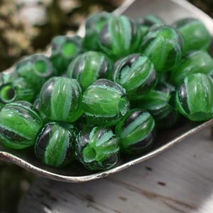 Czech Glass Beads - 2mm Hole Beads - Large Hole Melon Beads - 6mm Beads - Melon Beads - Round Beads - 25pcs - (5141) image 3