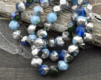 Czech Glass Beads - English Cut Beads - Antique Cut Beads - Round Beads - 8mm - 20pcs - (969)