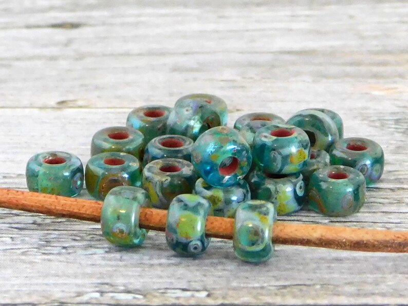 10 grams Picasso Seed Beads Seed Beads Czech Glass Beads Large Hole Beads A318 Size 2 Beads 6x4mm 20 Matubo Beads