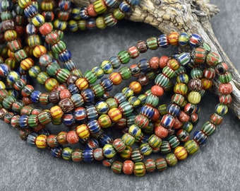Nepal Beads - Nepalese Beads - Seed Beads - 6mm Beads - Chevron Beads - Bead Mix - 5x6mm or 6x7mm - 23" Strand