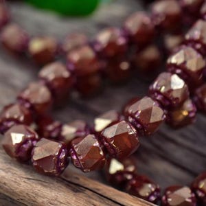 Czech Glass Beads - Red Beads - Picasso Beads - Cathedral Beads - Fire Polish Beads - 20pcs - 6mm - (2422)
