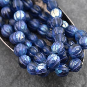 Czech Glass Beads Melon Beads Faceted Melon Picasso Beads Round Beads 8mm 20pcs A56 image 1