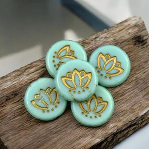 Czech Glass Beads - Lotus Flower Bead - Picasso Beads - Czech Lotus Beads - 14mm - 12pcs - (2775)
