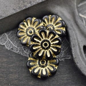 Czech Glass Beads Flower Beads Focal Beads Czech Glass Flowers Daisy Beads 18mm Flower 6pcs 3156 image 3