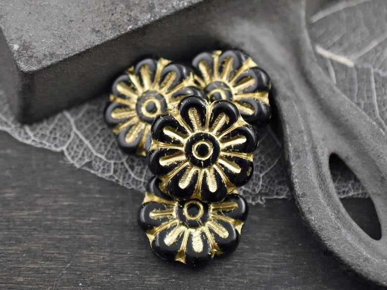 Czech Glass Beads Flower Beads Focal Beads Czech Glass Flowers Daisy Beads 18mm Flower 6pcs 3156 image 3