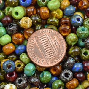 Picasso Beads Czech Glass Beads Seed Beads Size 2 Beads 2/0 Beads 6x4mm image 5