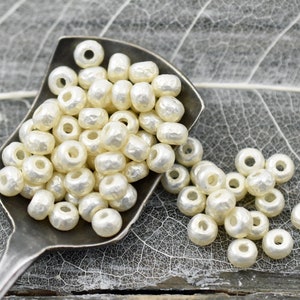 Baroque Pearls White Seed Beads 6/0 Seed Beads Spacer Beads Miyuki Beads Pearl Seed Beads 4 Tube 7.6 grams B577 image 2