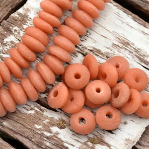 African Glass Beads - Recycled Glass Beads - Ashanti Glass - Heishi Beads - 13-15mm