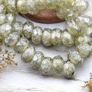 Czech Glass Beads - Large Hole Beads - Roller Beads - Rondelle Beads - Fire Polished Glass Beads - 5x8 Rondelle - 25pcs (6041)