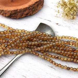 Picasso Beads - Czech Glass Beads - Round Beads - Etched Beads - Druk Beads - 4mm - 50pcs - (5278)