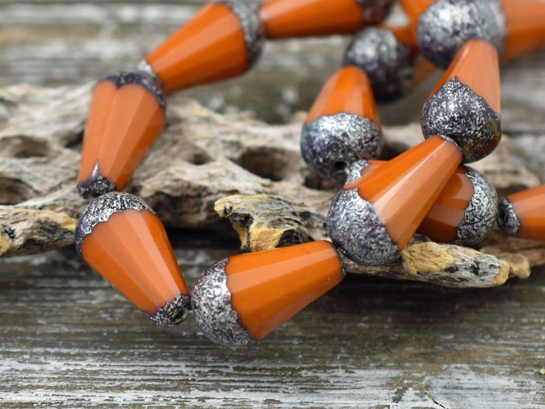 Czech Glass Beads Picasso Beads Faceted Beads 4033 Teardrop Beads 8x15mm Drop Beads 4pcs -