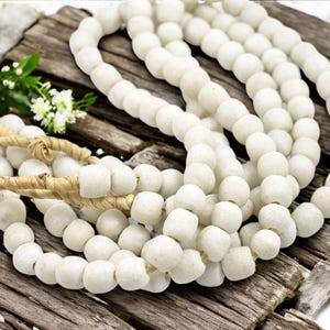 African Recycled Glass Beads - Fair Trade Beads -  Krobo Beads - Powder Glass Beads - Approx 10-12mm - 19" Strand - (J48)