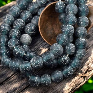 Indonesian Glass Beads - Pompeii Beads - Java Beads - Recycled Glass Beads - 24" Strand - (J02)