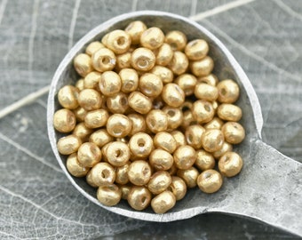 Baroque Pearls - Gold Seed Beads - 6/0 Seed Beads - Gold Spacer Beads - Miyuki Beads - Pearl Seed Beads - 4" Tube - 7.6 grams (362)