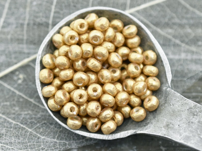 Baroque Pearls Gold Seed Beads 6/0 Seed Beads Gold Spacer Beads Miyuki Beads Pearl Seed Beads 4 Tube 7.6 grams 362 image 1