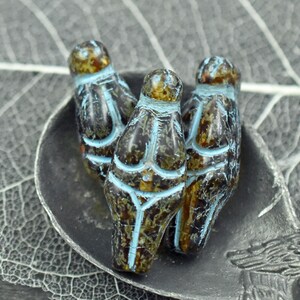 Picasso Beads - Goddess Bead - Czech Glass Beads - Female Goddess - 21x10mm - 6pcs - (1029)