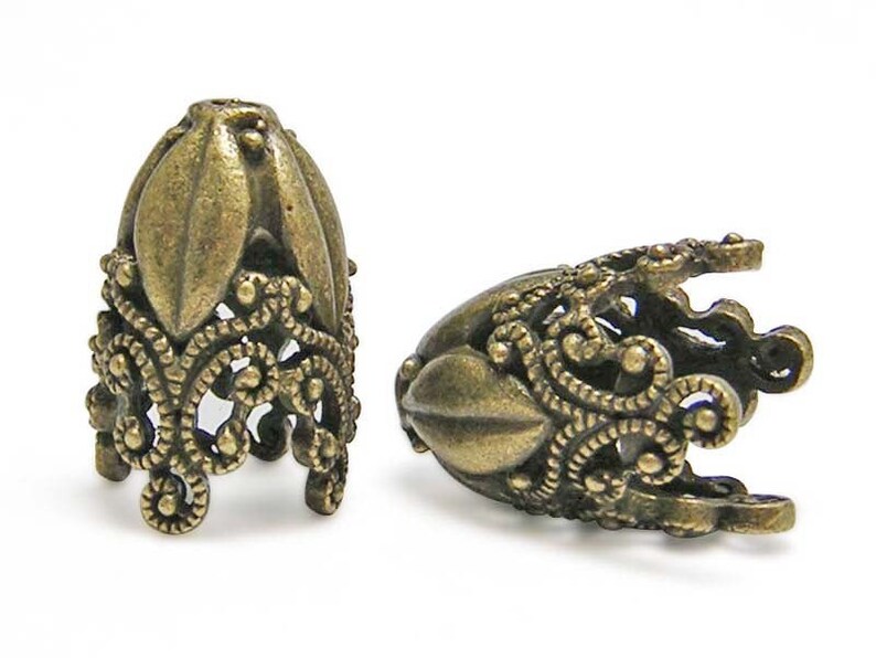 Tassel Caps Tassel Cones Bronze Bead Caps Large Bead Cap Etsy