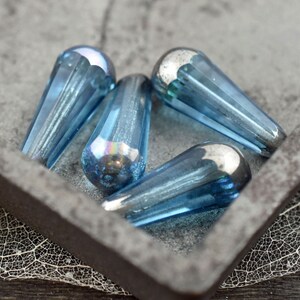 Czech Glass Beads Drop Beads Teardrop Beads Picasso Beads Faceted Beads 8x20mm 6pcs 3386 image 3