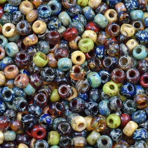 Picasso Seed Beads 6/0 Seed Beads Seed Bead Mix Miyuki Beads Mixed Seed Beads 5 Tube 20 grams 4894 image 1