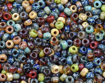 Picasso Seed Beads - 6/0 Seed Beads - Seed Bead Mix - Miyuki Beads - Mixed Seed Beads - 5" Tube -- 20 grams (4894)
