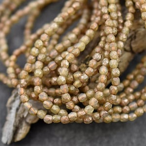 Picasso Beads - 3mm Beads - Czech Glass Beads - Fire Polish Beads - Round Beads - Small Beads - 50pcs - (2843)