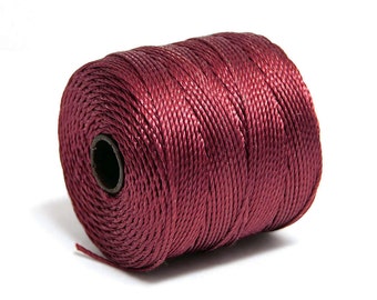 S-Lon Bead Cord - Superlon Bead Cord - Knotting Cord - Macrame Cord -  77 Yard Spool - TEX210 - Dark Red (2245)