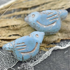 Bird Beads Czech Glass Beads Picasso Beads Animal Beads Czech Glass Bird Beads 6pcs 11x22mm A287 image 1