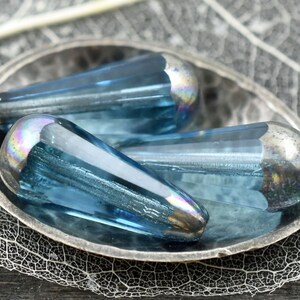 Czech Glass Beads Drop Beads Teardrop Beads Picasso Beads Faceted Beads 8x20mm 6pcs 3386 image 2