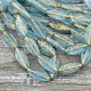 Czech Glass Beads Spindle Beads Czech Beads Oval Beads Marquise Oval 18x7mm 10pcs 4495 image 2