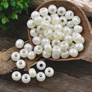 Pearl Seed Beads - Size 2 Beads - Czech Glass Beads - 2/0 Beads - 6x4mm - 50 grams (B247)
