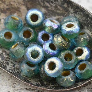 Czech Glass Beads Roller Beads Rondelle Beads Large Hole Beads Picasso Beads 3mm Hole Beads 5x8mm 25pcs 3277 image 6