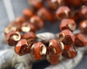 Picasso Beads - Czech Glass Beads - Central Cut Beads - Round Beads - 9mm - 15pcs - (A133)