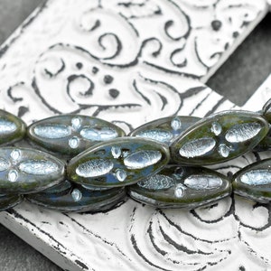 Picasso Beads Czech Glass Beads Marquise Beads Spindle Beads Statement Beads 20x8mm 10pcs B287 image 1