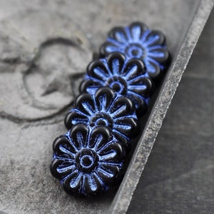 Czech Glass Beads Flower Beads Focal Beads Czech Glass Flowers Daisy Beads 18mm Flower 6pcs 1182 image 3