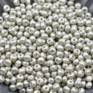 Baroque Pearls Silver Seed Beads 6/0 Seed Beads Silver Spacer Beads Miyuki Beads Pearl Seed Beads 4 Tube 7.6 grams 4406 image 3