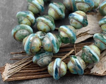 Saturn Beads - Picasso Beads - Czech Glass Beads - UFO Beads - Czech  Beads - Turbine Beads - 8x10mm or 10x12mm