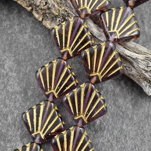 Czech Glass Beads - Diafan Beads - Deco Beads - Fan Beads - 17mm - 8pcs - (789)
