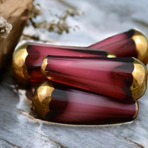 Czech Glass Beads - Drop Beads - Teardrop Beads - Picasso Beads - Faceted Beads - 8x20mm - 6pcs - (924)