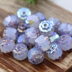 Czech Glass Beads - Cathedral Beads - Purple Beads - Fire Polish Beads - 6mm - 8mm - 10mm