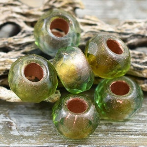 Czech Glass Beads Large Hole Beads Roller Rondelle Rondelle Beads Large Hole Rondelle 7x12mm 15pcs 2343 image 5