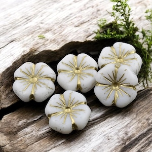 Hawaiian Flower Beads - Czech Glass Beads - Large Flower Beads - Hibiscus Flower - 20mm - 2pc - (2399)