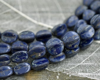 Picasso Beads - Czech Glass Beads - Vintage Beads - Travertine Beads - 11mm - 10pcs (5067)