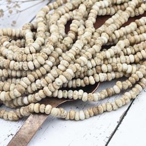 Indonesian Java Glass Beads - Aged Donut Shape - Approx 4x7mm - 20" Strand - (5334)