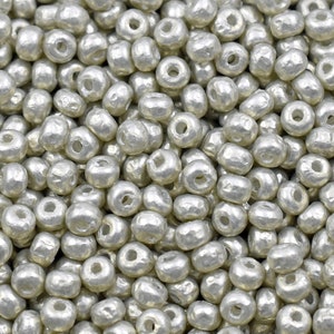 Baroque Pearls Silver Seed Beads 6/0 Seed Beads Silver Spacer Beads Miyuki Beads Pearl Seed Beads 4 Tube 7.6 grams 4406 image 2