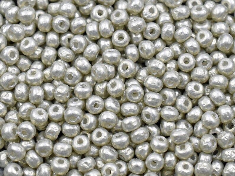 Baroque Pearls Silver Seed Beads 6/0 Seed Beads Silver Spacer Beads Miyuki Beads Pearl Seed Beads 4 Tube 7.6 grams 4406 image 2