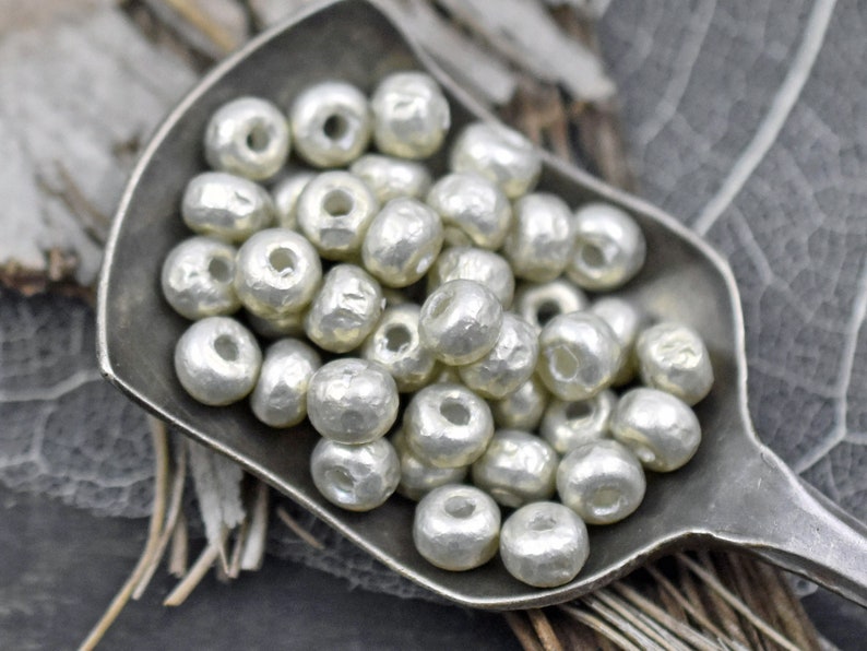 Baroque Pearls Silver Seed Beads 6/0 Seed Beads Silver Spacer Beads Miyuki Beads Pearl Seed Beads 4 Tube 7.6 grams 4406 image 1