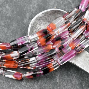 Czech Glass Beads Tube Beads Czech Tube Czech Beads 15x5mm 14pcs 3789 image 2