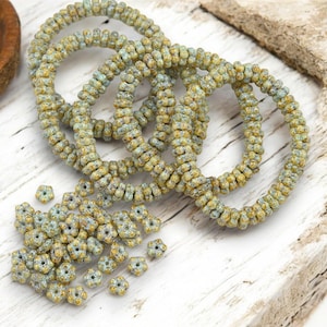 Picasso Beads - Daisy Spacers - Daisy Beads - Czech Glass Beads - Flower Beads - Rondelle Beads - Spacer Beads - 5mm - 50pcs - (161)