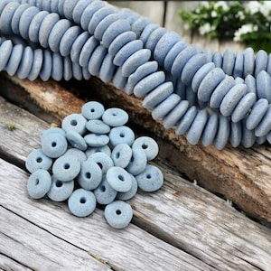Recycled Glass Beads - Powder Glass Beads - African Glass Beads - Ashanti Glass - Heishi Beads - 13-15mm