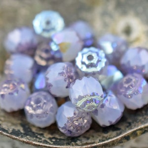 Czech Glass Beads Cathedral Beads Purple Beads Fire Polish Beads Choose from 6mm or 8mm image 4